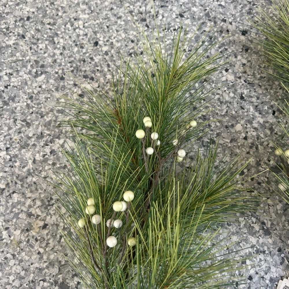 NWT 36” Hearth&Hand Faux Long Pine Needle and Snowberry stems
